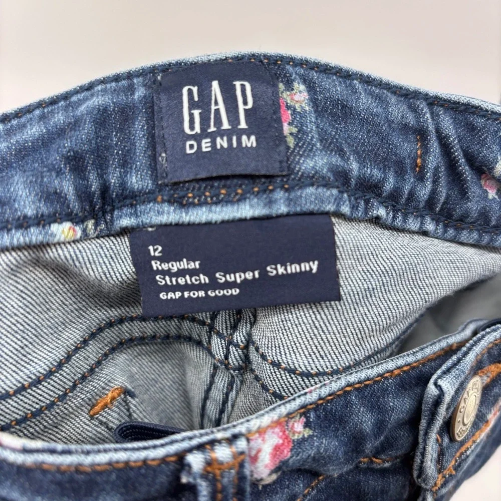 GAP Dark‎ Blue Kids Jeans with Floral Design